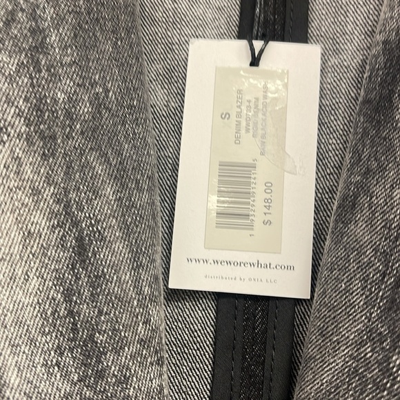 NWT We Wore What blazer grey denim size Small - Picture 2 of 3